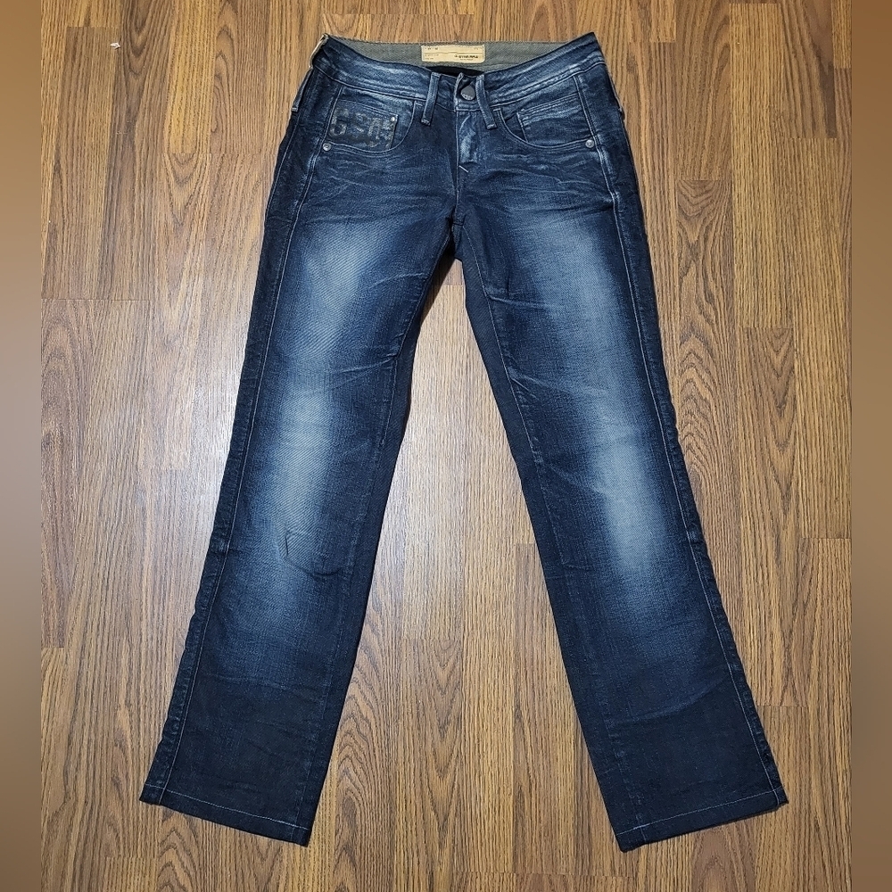 G-Star Raw Men's W27 L32 3301 straight leg Stone Wash jeans GS01 B93